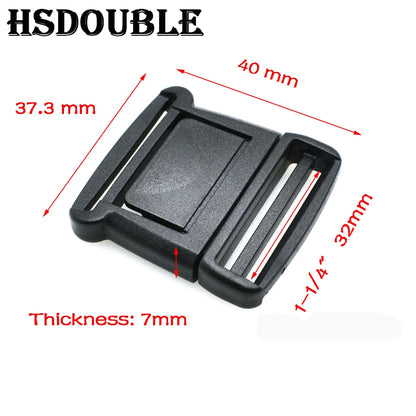 10pcs Black Plastic Center Release Buckle Set – Durable Outdoor Bag & Luggage Fastener Accessories for Travel & Student Bags