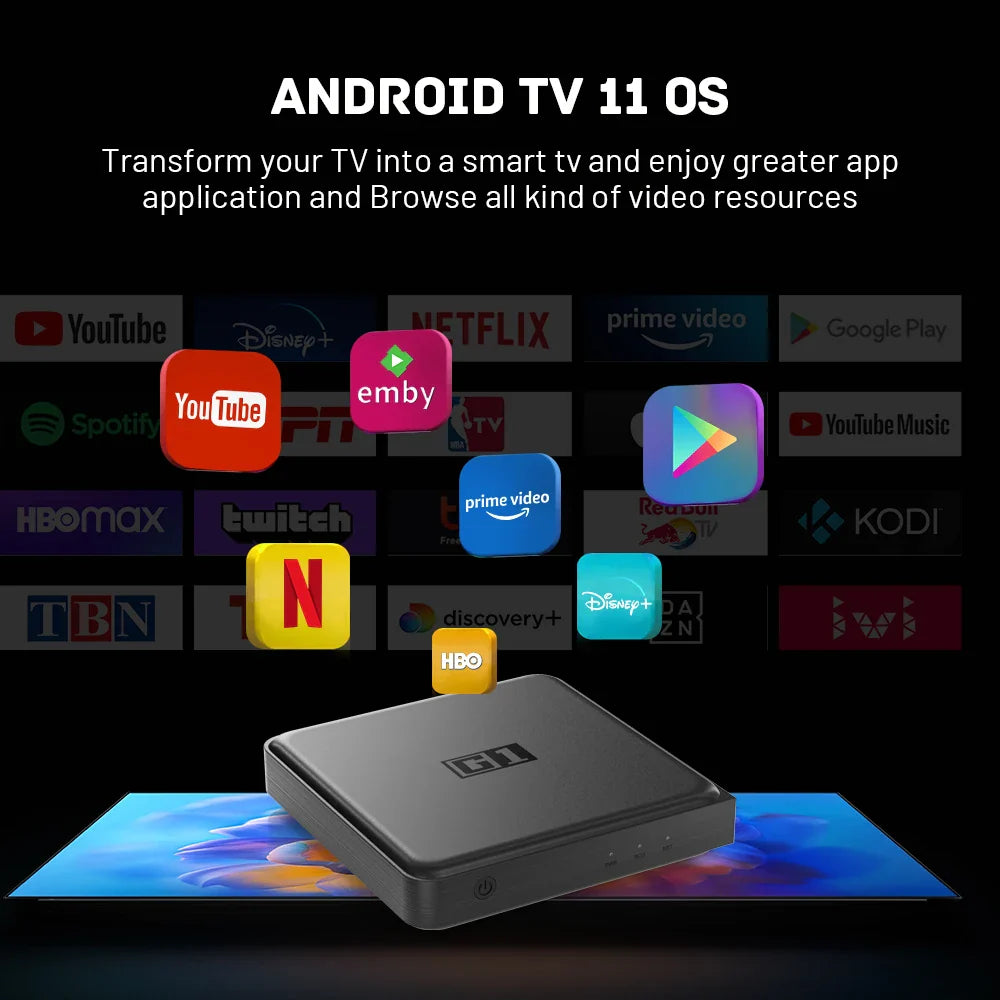 Kinhank G1 Android TV Box – Google Certified 4K Media Player with Netflix, WiFi 6, Dolby Vision, Amlogic S905X4, 4GB+32GB