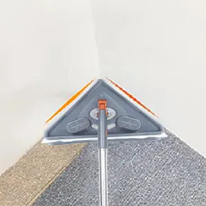 360° Rotating Triangle Wall Mop | Long Handle Adjustable Microfiber Mop for Dry & Wet Cleaning | Floor & Wall Dust Cleaner