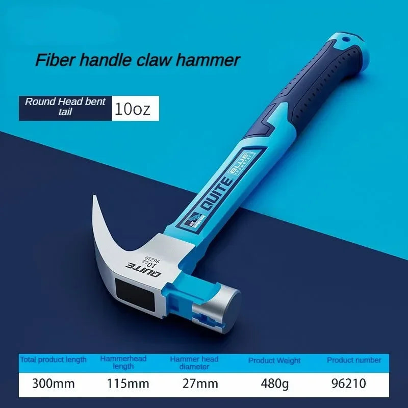 High-Carbon Steel Claw Hammer - Professional Carpenter Woodworking Hand Tool for Construction & DIY Projects