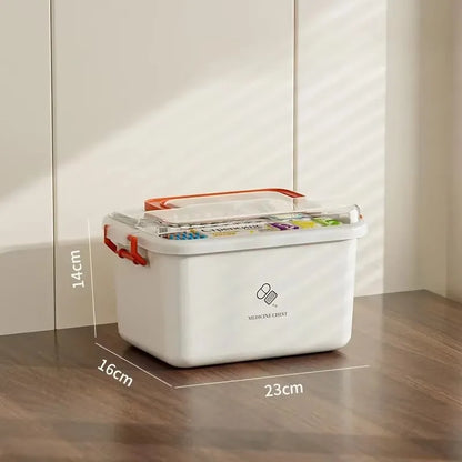 Large Capacity Medicine Box – Portable Home First Aid Kit with Multi-Layer Drug Storage for Family Emergencies