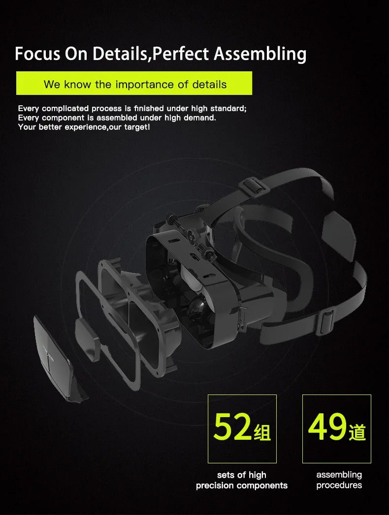 VR Glasses Virtual Reality Headset – 3D Lenses Smart Goggles for Smartphones, Mobile Game Accessory