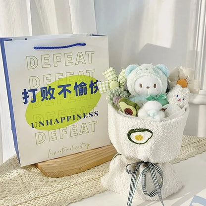 Sanrio Hello Kitty & Friends Plush Doll Bouquet – Cute Cartoon Cinnamoroll, Kuromi, My Melody Toys for Flower Girls & Kids – Perfect Holiday Gift