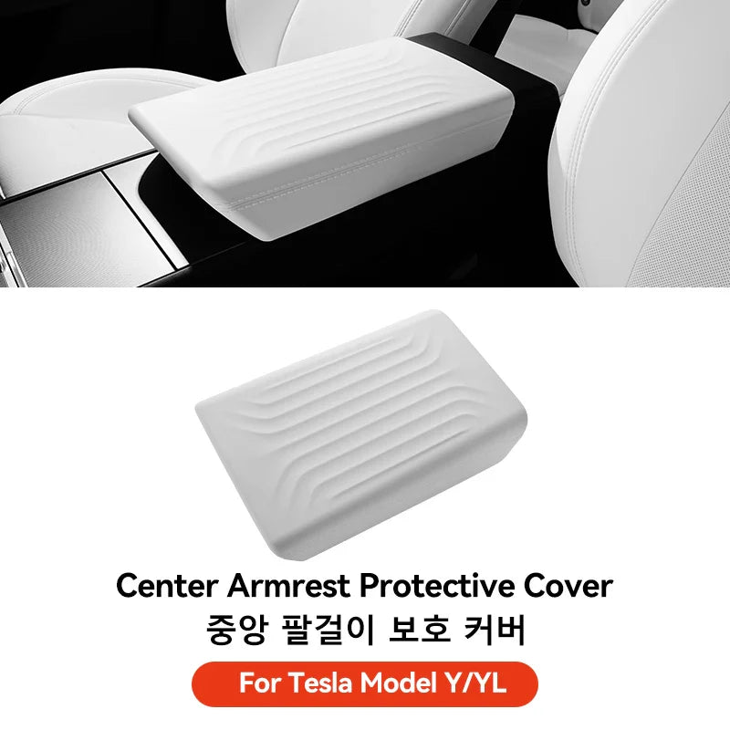 Tesla Model Y Juniper Armrest Pad 2026 TPE Center Console Cover Soft Protective Armrest Box Case Car Accessory