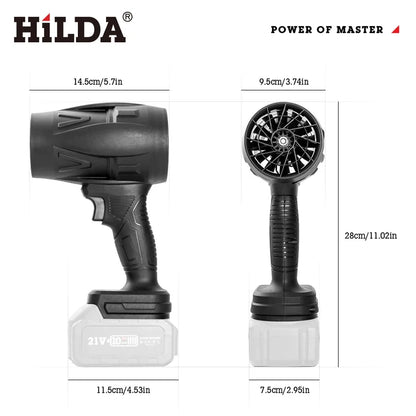 HILDA Handheld Air Blower - 1000W Storm Dust Cleaner Fan with Stepless Speed Control for Makita Battery