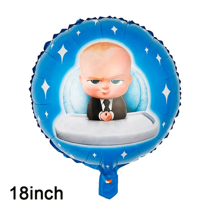 Cartoon Boss Baby Birthday Party Set - Disposable Tableware, Backdrop & Balloons for Kids Baby Shower Decor