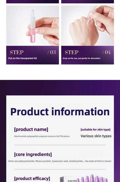 Niacinamide Peptide Ampoule Serum – Anti-Aging, Pore Shrink & Deep Moisturizing Facial Essence