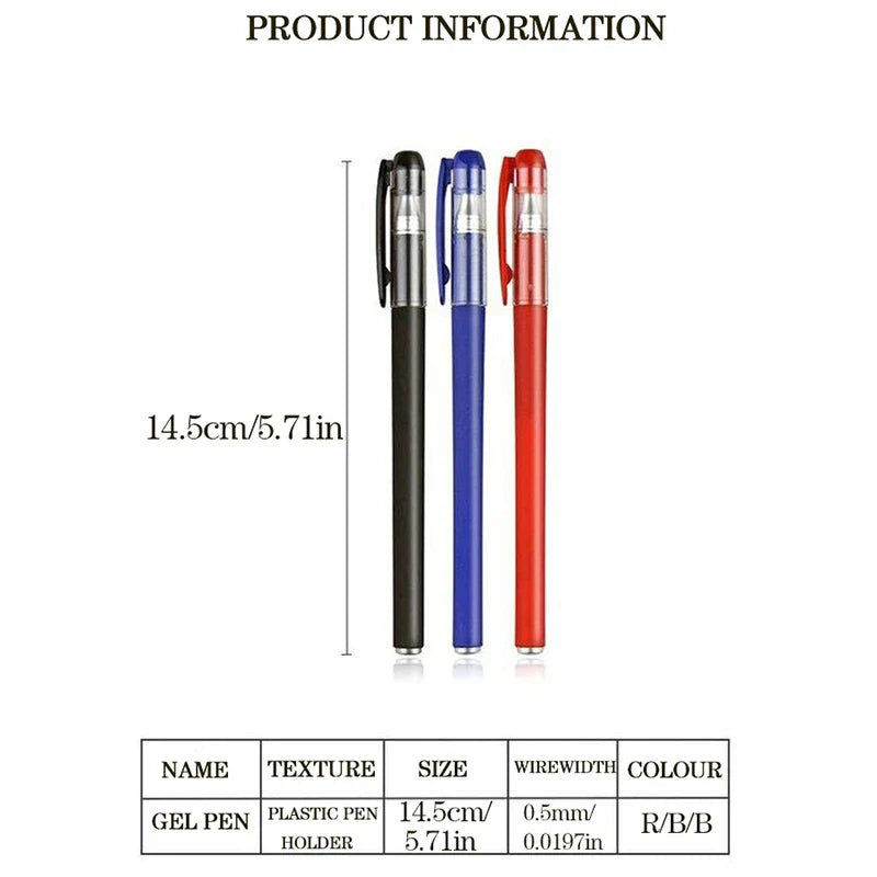 Frosted Gel Pen Set: Black Carbon Signature Pen for Students & Offices - Red and Blue Ink, Examination Special