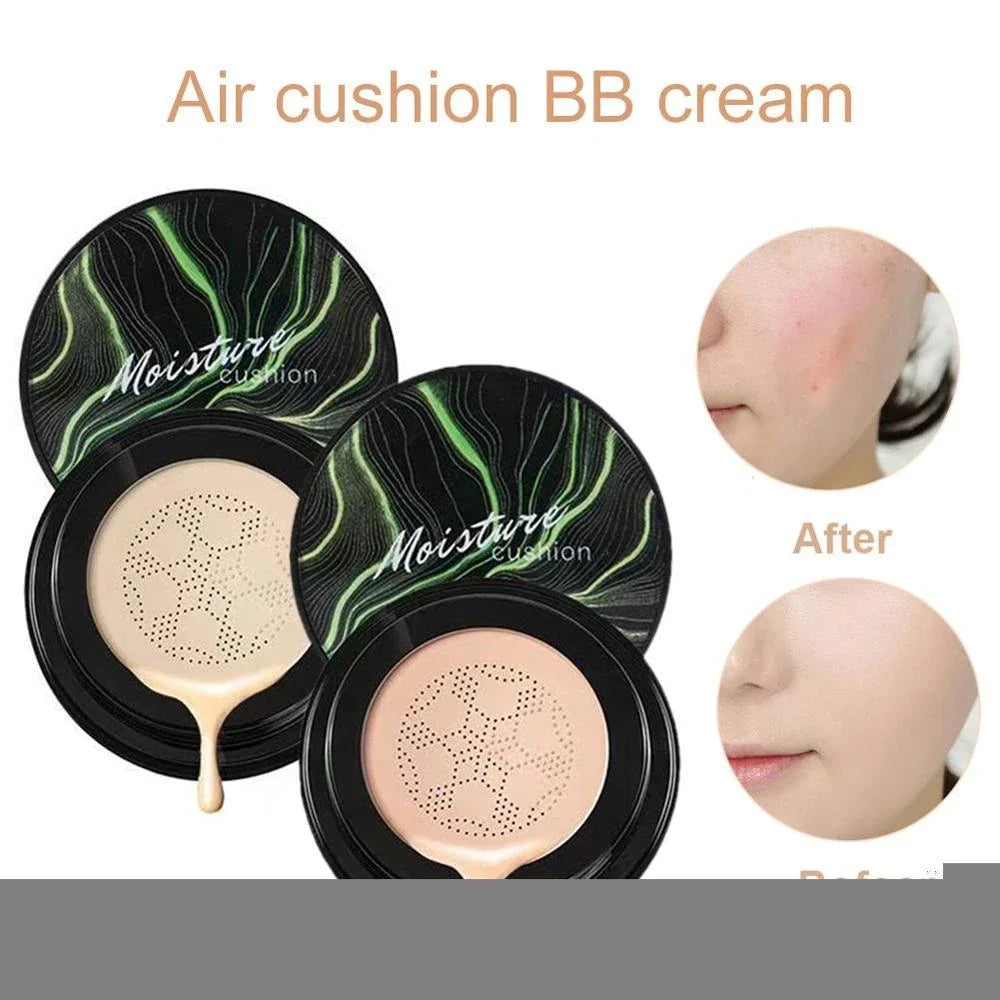 Mushroom Head Air Cushion CC Cream – Natural Moisturizing Foundation & Concealer for Oil-Control & Whitening – BB Cream Makeup Cosmetics