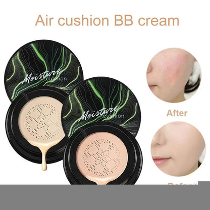 Mushroom Head Air Cushion CC Cream – Natural Moisturizing Foundation & Concealer for Oil-Control & Whitening – BB Cream Makeup Cosmetics