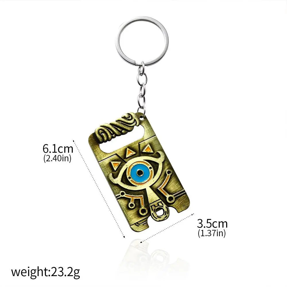 Zelda Tears of the Kingdom Purah Pad Keychain – Master Sword & Hylian Shield Pendant for Fans