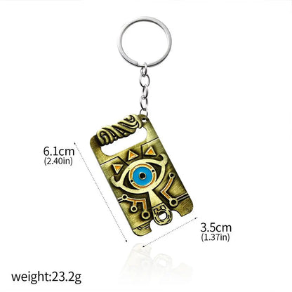 Zelda Tears of the Kingdom Purah Pad Keychain – Master Sword & Hylian Shield Pendant for Fans