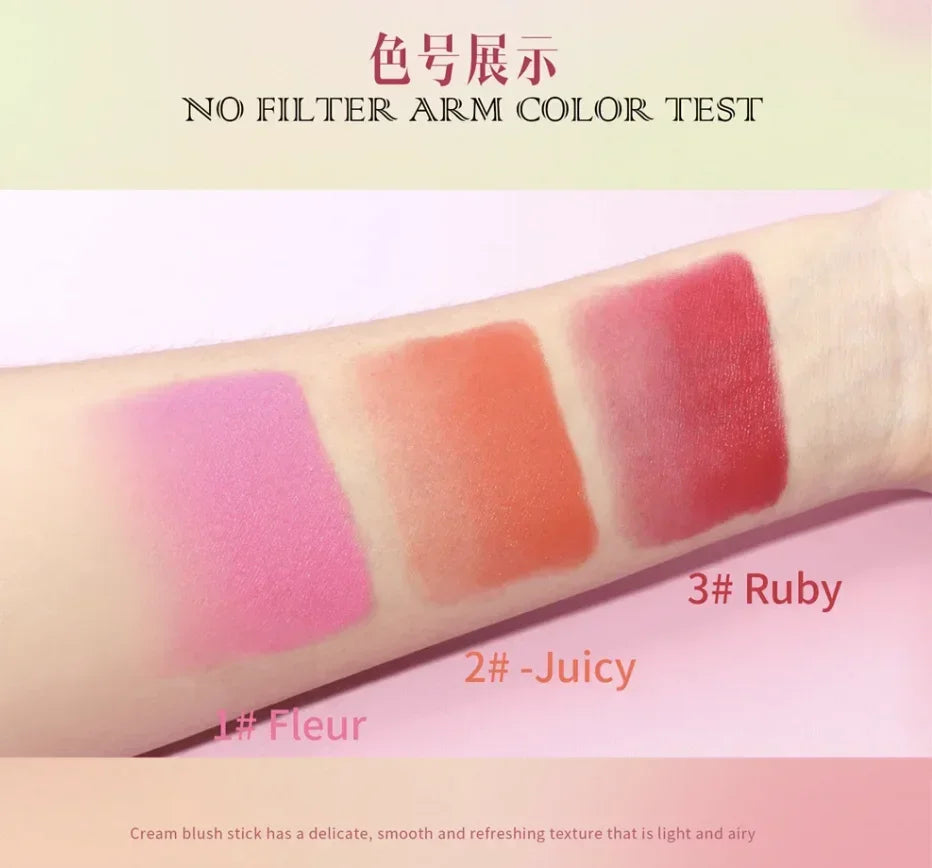 Pixi Makeup Brush & Blush Stick – Cream Rouge Blusher for Cheeks & Face, High-Color Waterproof Foundation Brush
