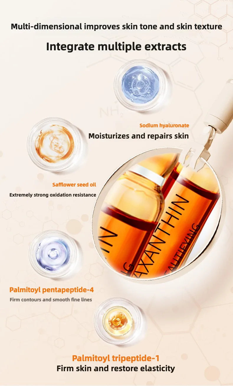 Astaxanthin Anti-Aging Facial Ampoules 28pcs – Dark Spot Removal, Pore Minimizing, Moisturizing & Fine Line Fade Serum Set