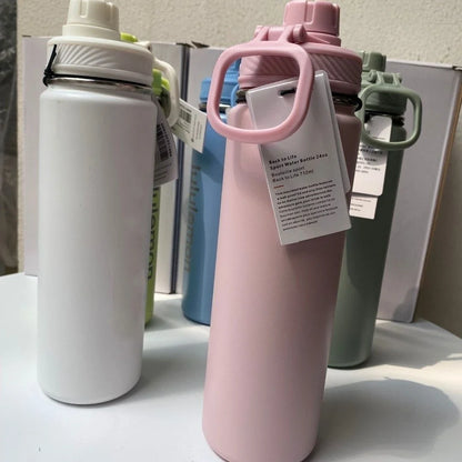710ml Lulu Insulated Sports Water Bottle - Stainless Steel, Pure Titanium, Vacuum-Sealed, Leakproof, Portable Outdoor Cup