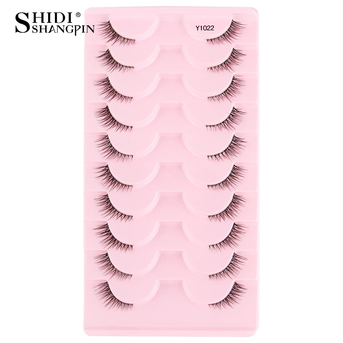 SHIDISHANGPIN 5/10 Pairs Cat Eye False Lashes – 3D Mink Half Lashes, Eyelash Extensions for Natural Makeup, Faux Cils Maquiagem