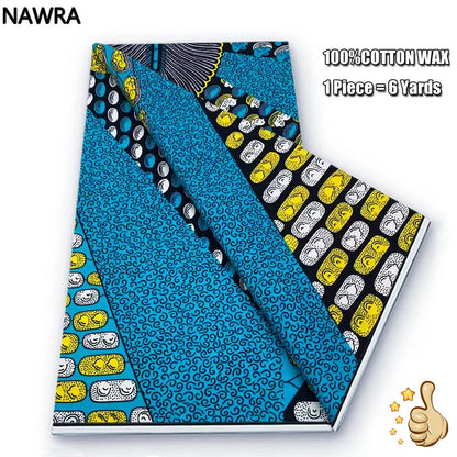 2026 African Real Wax Print Fabric - 100% Cotton Nigerian Ghana Style Pagne for Women