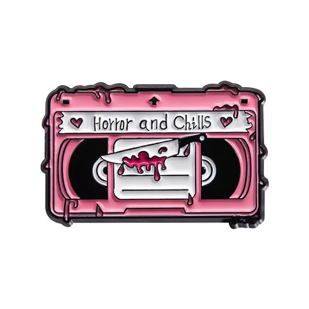 Magnetic Tape Music Series Metal Brooch – Versatile Clothing, Necklace & Badge Accessory with English Style