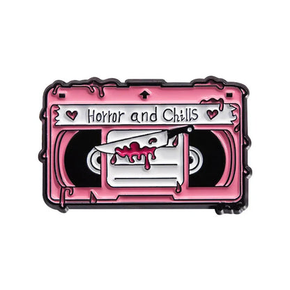 Magnetic Tape Music Series Metal Brooch – Versatile Clothing, Necklace & Badge Accessory with English Style