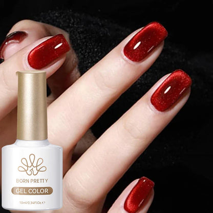BORN PRETTY Cat Magnetic Gel Nail Polish 117 Colors 10ml Full Coverage Semi-Permanent Soak-Off Nail Varnish for Salon Manicure Glitter Cat Eye Nails