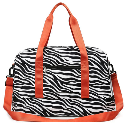 Women’s Carry-On Travel Bag – Spacious Animal Print Nylon Gym & Sports Bag, Large Capacity Weekend Overnight Bag