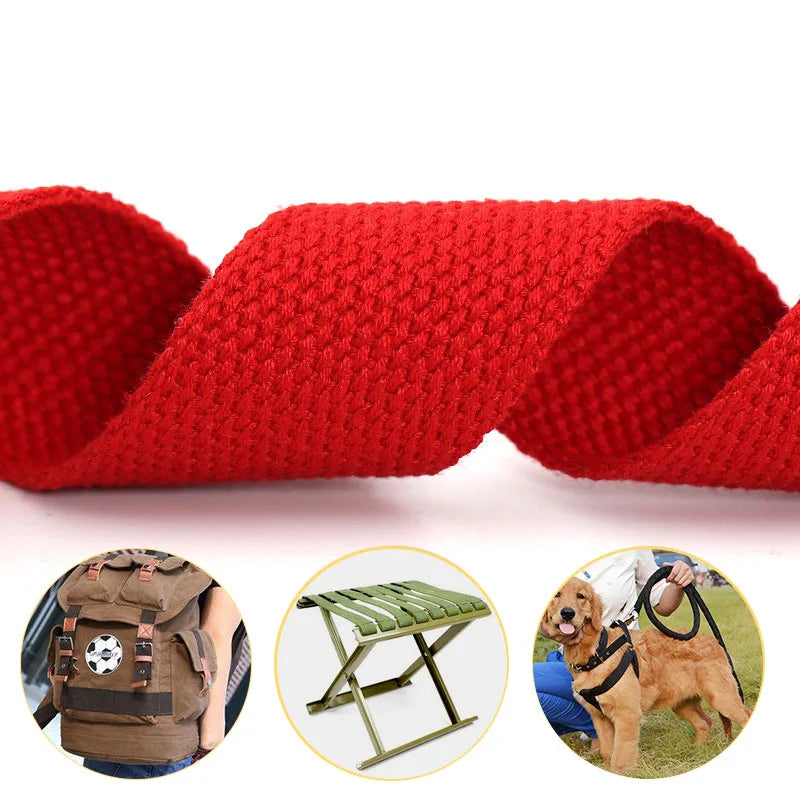 5M Cotton Webbing - DIY Suspenders Craft Supplies, Decorative Sewing Fabric, Nylon Webbing for Pet Rope and Backpack Accessories