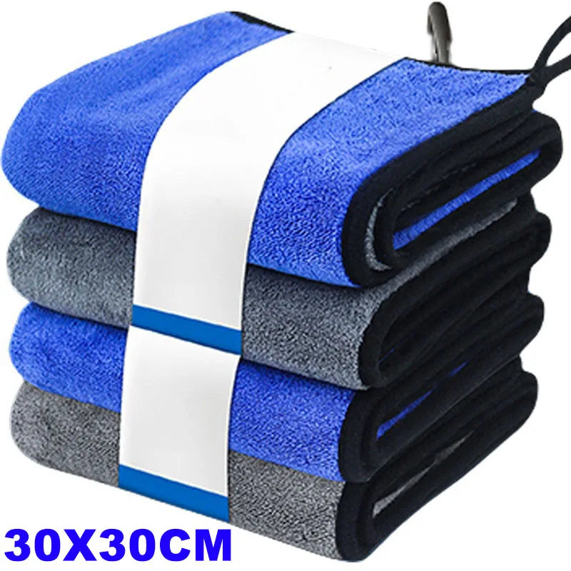 1-4PCS Microfiber Car Wash Towels – Soft, Quick-Drying 500GSM Cloths for Windows, Mirrors & Home Cleaning