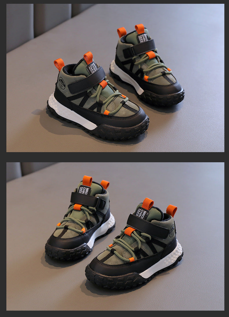 Children’s Autumn Winter Sneakers – Plush Cashmere Lined Sport Shoes for Boys & Girls, Warm Casual Running Flats for Teens
