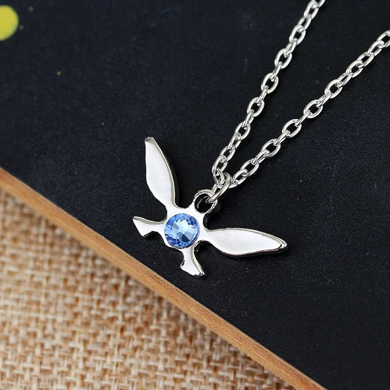 Silver Butterfly Crystal Necklace – Unisex Cosplay Jewelry Gift for Women & Men