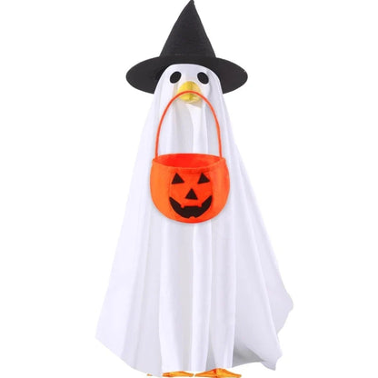 Halloween Goose Costume Set - Porch Goose Outfit with Hat, Ghost Costume & Pumpkin Basket Decoration