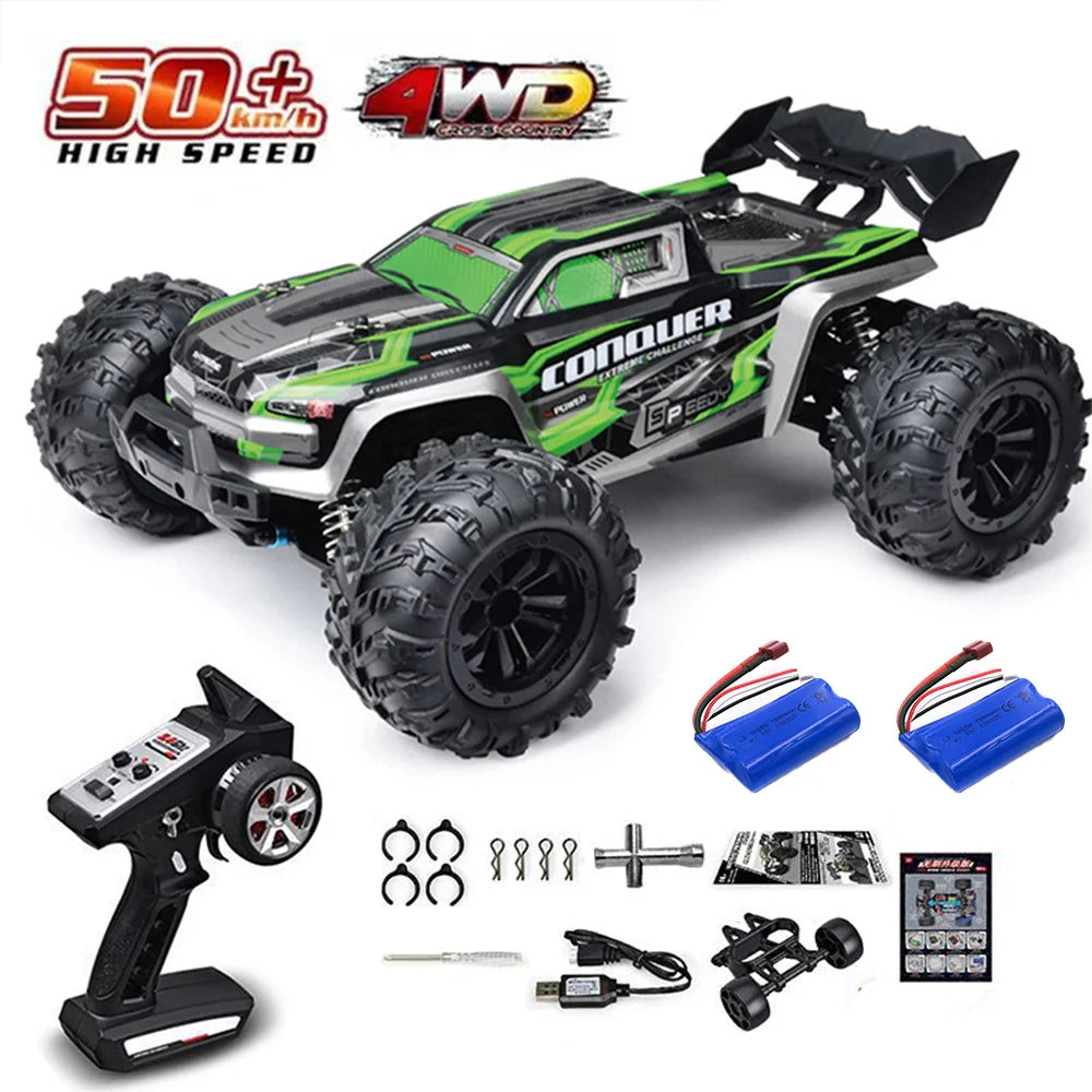 RC Off-Road 4x4 Brushless Car – 70KM/H High-Speed 1/16 4WD Monster Truck with LED Lights for Kids