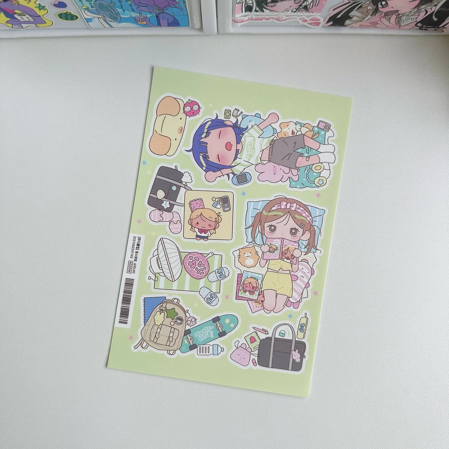 Cute Shibuya Girl Kawaii Stickers – Y2K Cartoon Scrapbook & Diary Decorative Stickers