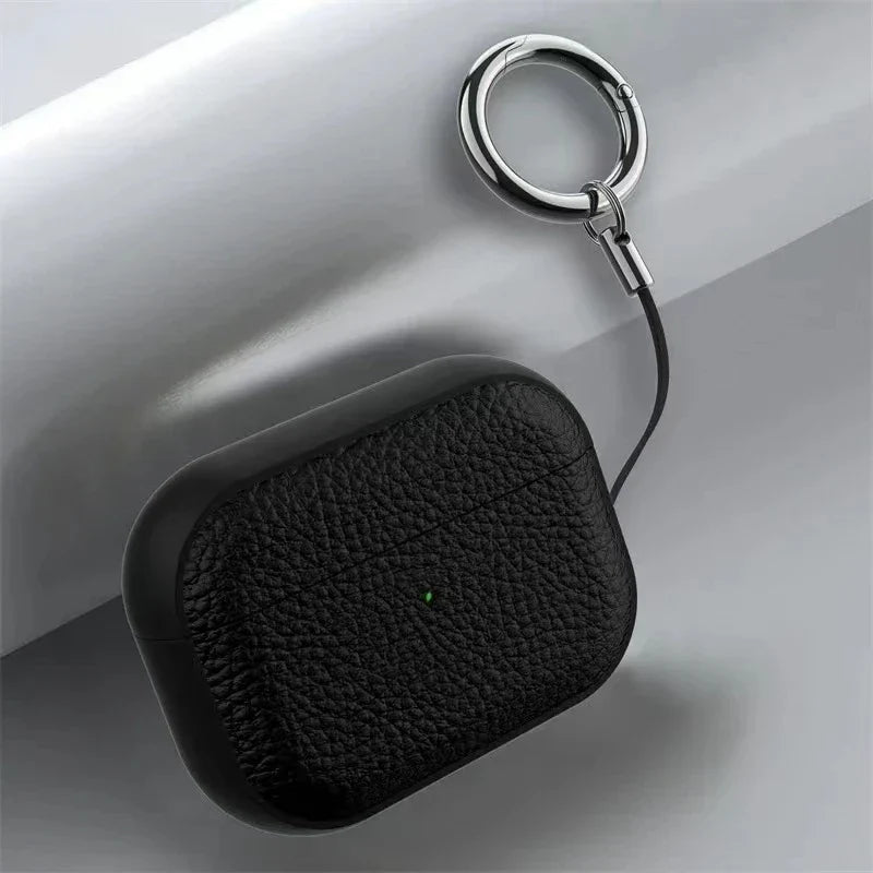 Leather Texture Case for Apple AirPods 1–4 & Pro — Protective Wireless Earphone Cover Anti-Lost