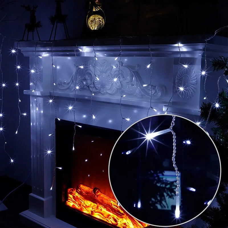 8-Mode USB LED Ice Stick Light String – Indoor & Outdoor Garland for Wedding, Party, Home, Festival, Bedroom & Garden Decoration