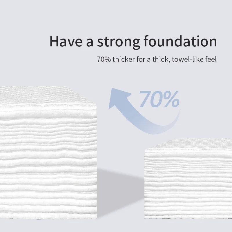 Extra Thick Disposable Facial Towels - Gentle & Absorbent Cotton Makeup Remover Wipes