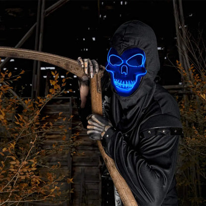 LED Halloween Horror Skull Mask - Luminous Cosplay Mask for Halloween Party Decoration