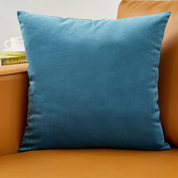 Velvet Pillow Cover 40x40 cm – Decorative Cushion Case for Living Room Sofa, Home Decor in Yellow, Green & Blue