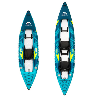 AQUA MARINA STEAM Inflatable Sport Kayak – 1-2 Person PVC Canoe Dinghy Raft with Pump, Seat & Drop Stitch Floor