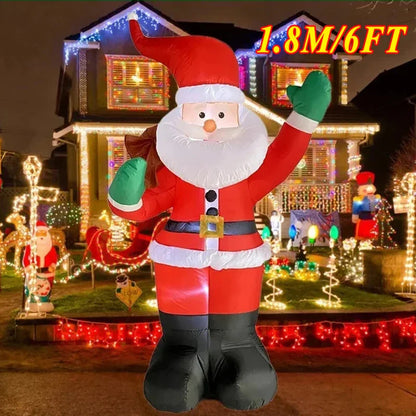 1.8M Inflatable Santa Claus Backpack Toy – Christmas Decoration with LED Light for Indoor & Outdoor Holiday Decor and Gifts