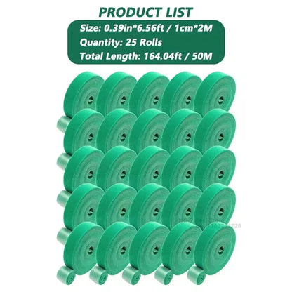 Garden Plant Support Tape - Reusable Nylon Hook-and-Loop Ties for Climbing Plants & Flowers