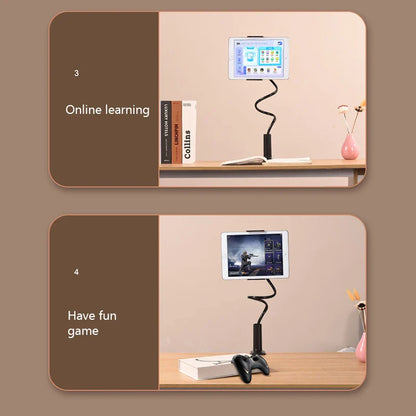 Flexible Lazy Bedside Phone & Tablet Stand — Portable Adjustable Desktop Holder for iPad & Smartphones