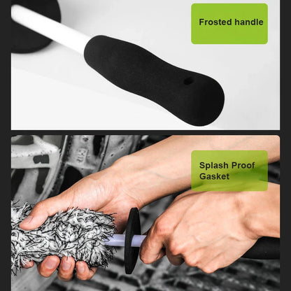SEAMETAL Car Wash Microfiber Wheels Brush: Ultra-Soft Non-Slip Cleaning Gloves Mitt - Spokes Brushes Car Accessories