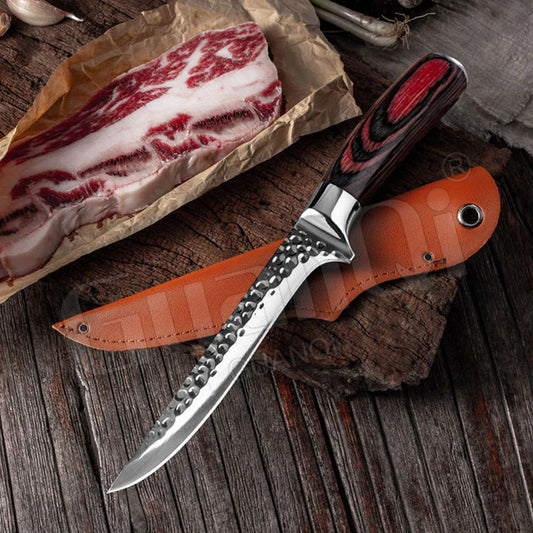 Handmade Stainless Steel Chef Boning Knife - Sharp Meat Cleaver, Fishing Knife, and Butcher Tool for Slicing