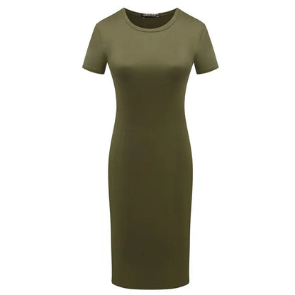 Women's Summer Bandage Bodycon Dress - Short Sleeve Knee-Length Sheath Dress Casual Party Fashion Style