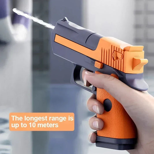 Mini Desert Eagle Water Gun – Mechanical Continuous Firing Small Pistol for Kids, Summer Beach & Pool Toy