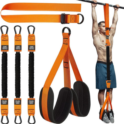 Pull-Up Assist Band with Elastic Rope – Home Fitness Power Trainer for Men, Latex Resistance Pull Bar