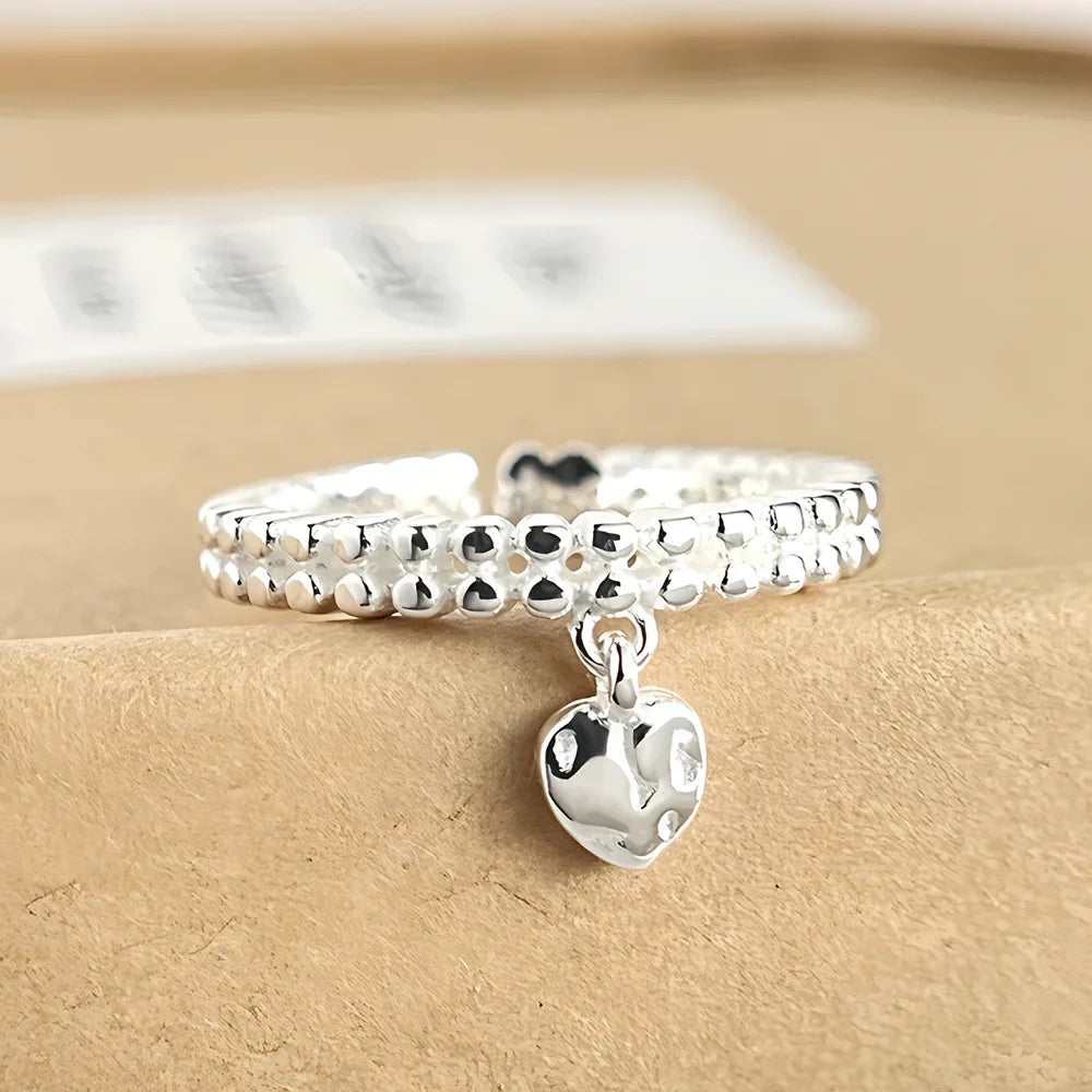 VENTFILLE 925 Sterling Silver Adjustable Ring – Vintage Hollow Line Punk Hip Hop Couple Jewelry