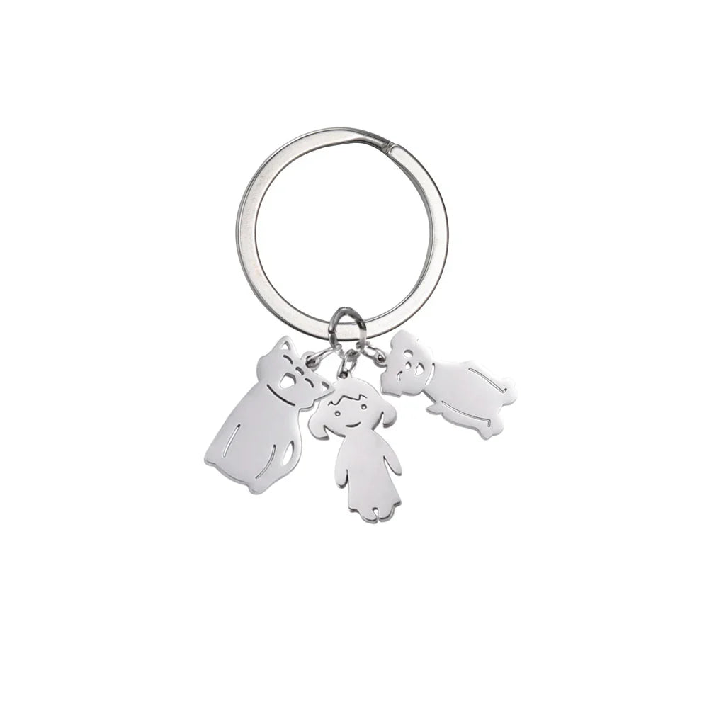 Personalized Kids & Family Keychain – Custom Name Key Chain for Mother’s Day, Couples, Boys, Girls, Pets, Mom, Dad, Baby Gift