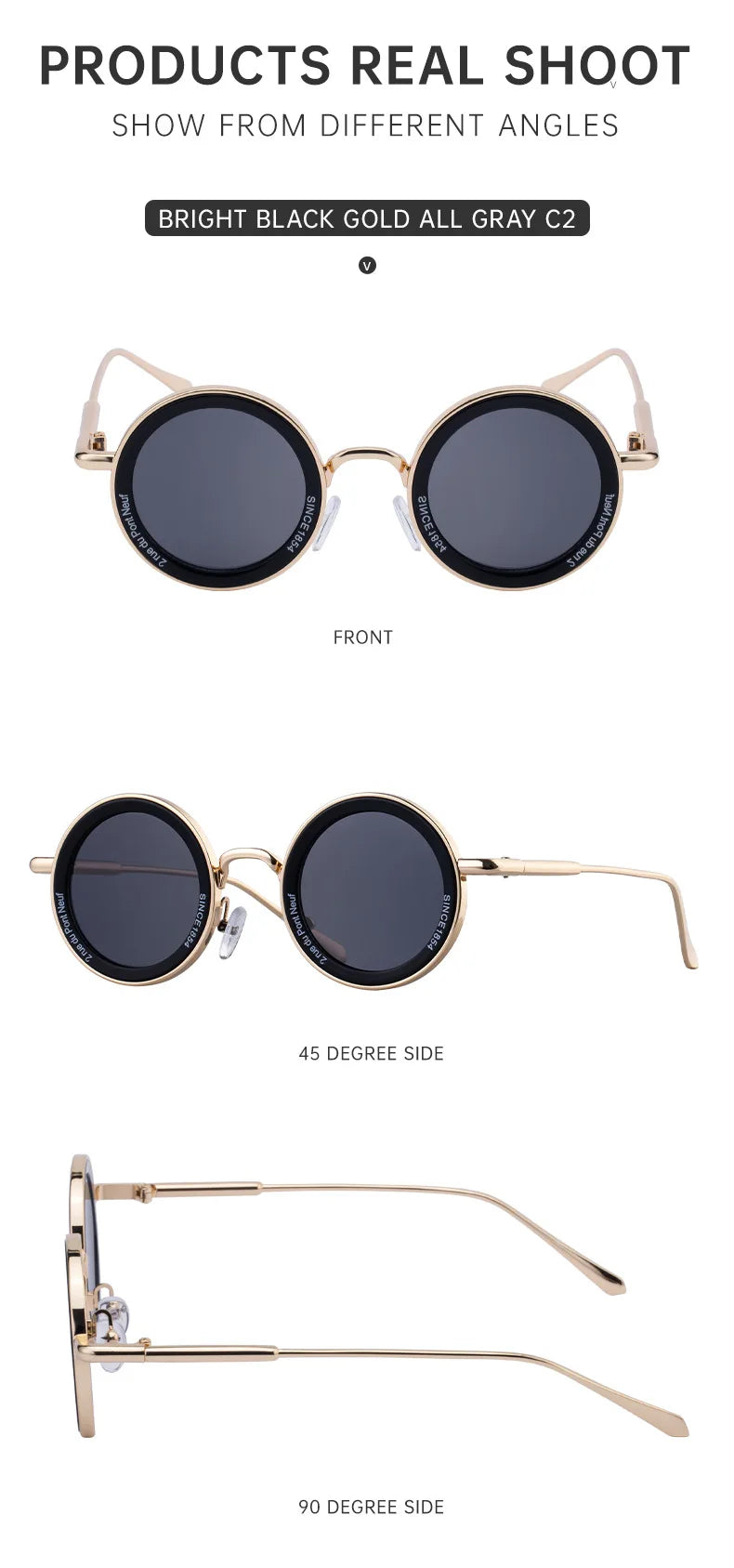 Round Steampunk Sunglasses — Vintage Punk Retro Fashion Glasses for Men & Women