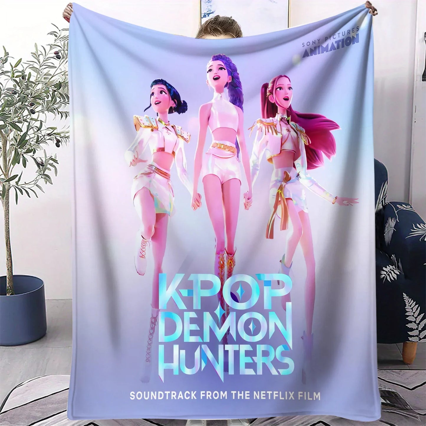 K-Pop Demon Hunters Flannel Blanket – 31 Styles Anime Throw for Home, Travel & Camping Fan Gift